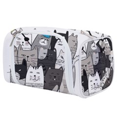 Cute Cat Hand Drawn Cartoon Style Toiletries Pouch by Grandong