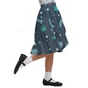 Bons Foot Prints Pattern Background Kids  Ruffle Flared Wrap Midi Skirt View3