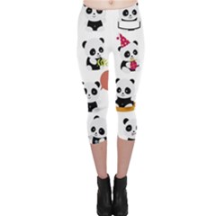 Playing Pandas Cartoons Capri Leggings  by Apen