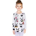 Playing Pandas Cartoons Kids  Long Sleeve T-Shirt View1