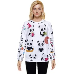 Playing Pandas Cartoons Hidden Pocket Sweatshirt by Apen