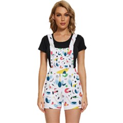 Vector Set Isolates With Cute Birds Scandinavian Style Short Overalls by Apen