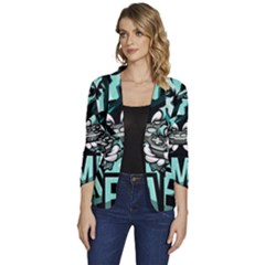 Gamer Illustration Gamer Video Game Logo Women s One-button 3/4 Sleeve Short Jacket by Sarkoni