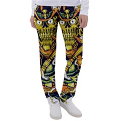 Cowboy Skeleton With Gun Illustration Women s Casual Pants by Sarkoni