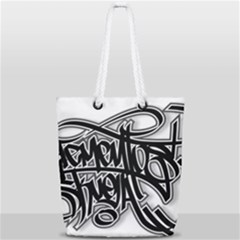 Hip Hop Music Drawing Art Graffiti Full Print Rope Handle Tote (small) by Sarkoni