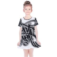 Hip Hop Music Drawing Art Graffiti Kids  Simple Cotton Dress by Sarkoni