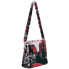 Cars City Fear This Poster Zipper Messenger Bag by Sarkoni