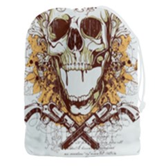 Harvest Of Fear Logo Illustration Skull Pistol Drawstring Pouch (3xl) by Sarkoni