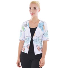 Cartoon Bird Cute Doodle Bird Cropped Button Cardigan by Bedest