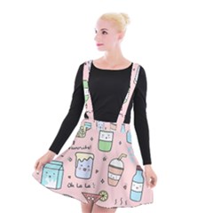 Drink Cocktail Doodle Coffee Suspender Skater Skirt by Apen