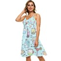 Drinks Cocktails Doodle Coffee Sleeveless Tie Front Chiffon Dress View2