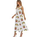 Fries Taco Pattern Fast Food V-Neck Sleeveless Loose Fit Overalls View2