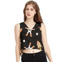 Astronaut Space Rockets Spaceman V-Neck Cropped Tank Top View1