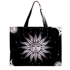 Sun Moon Star Universe Space Zipper Mini Tote Bag by Ravend