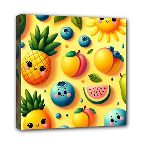 Fruits Fresh Sweet Pattern Mini Canvas 8  X 8  (stretched) by Ravend