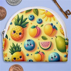Fruits Fresh Sweet Pattern Horseshoe Style Canvas Pouch by Ravend