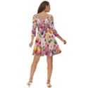 Fruits Apple Strawberry Raspberry Shoulder Cut Out Zip Up Dress View4
