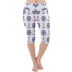 Nautical Seamless Pattern Lightweight Velour Cropped Yoga Leggings by Grandong