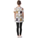 Cat Kitten Seamless Pattern Fold Over Open Sleeve Top View2