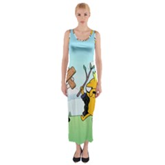 Adventure Time Finn And Jake Cartoon Network Parody Fitted Maxi Dress by Sarkoni