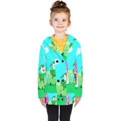Adventure Time The Legend Of Zelda Parody Kids  Double Breasted Button Coat by Sarkoni