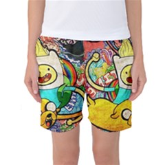 Painting Illustration Adventure Time Psychedelic Art Women s Basketball Shorts by Sarkoni