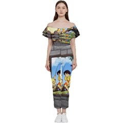 My Neighbor Totoro Bardot Ruffle Jumpsuit by Sarkoni