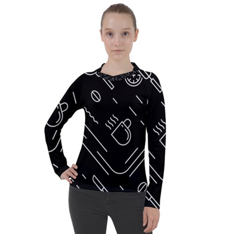 Coffee Background Women s Pique Long Sleeve T-shirt by Bedest