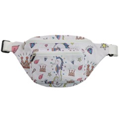 Seamless Pattern Cute Unicorn Cartoon Hand Drawn Fanny Pack by Bedest