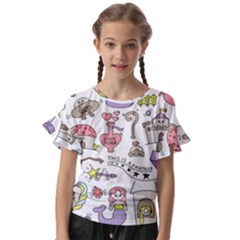 Fantasy Things Doodle Style Vector Illustration Kids  Cut Out Flutter Sleeves by Bedest