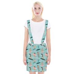 Beach Surfing Surfers With Surfboards Surfer Rides Wave Summer Outdoors Surfboards Seamless Pattern Braces Suspender Skirt by Bedest
