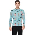 Beach Surfing Surfers With Surfboards Surfer Rides Wave Summer Outdoors Surfboards Seamless Pattern Men s Long Sleeve Rash Guard View1