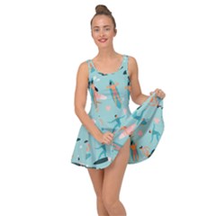 Beach Surfing Surfers With Surfboards Surfer Rides Wave Summer Outdoors Surfboards Seamless Pattern Inside Out Casual Dress by Bedest