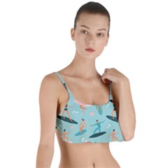 Beach Surfing Surfers With Surfboards Surfer Rides Wave Summer Outdoors Surfboards Seamless Pattern Layered Top Bikini Top  by Bedest