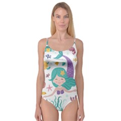 Set Cute Mermaid Seaweeds Marine In Habitants Camisole Leotard  by Bedest