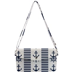Nautical Seamless Pattern Vector Illustration Removable Strap Clutch Bag by Bedest