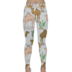 Camels Cactus Desert Pattern Classic Yoga Leggings by Hannah976
