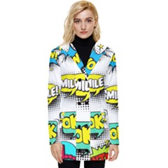 Set Colorful Comic Speech Bubbles Button Up Hooded Coat  by Hannah976