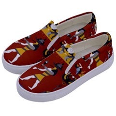 Ancient Egyptian Religion Seamless Pattern Kids  Canvas Slip Ons by Hannah976