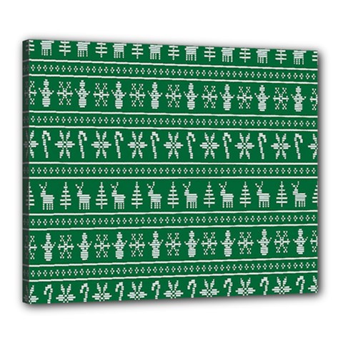 Wallpaper Ugly Sweater Backgrounds Christmas Canvas 24  X 20  (stretched) by artworkshop