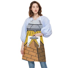 Unidentified Flying Object Ufo Under The Pyramid Pocket Apron by Sarkoni