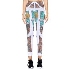 Psychedelic Art Painting Peace Drawing Landscape Art Peaceful Pocket Leggings  by Sarkoni