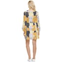 Seamless Pattern Cute Cat Cartoons Tiered Long Sleeve Mini Dress View2