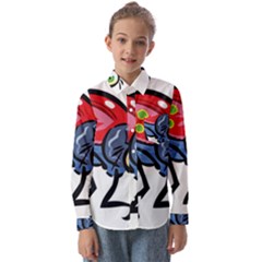Bug Black Insect Animal Kids  Long Sleeve Shirt by Sarkoni