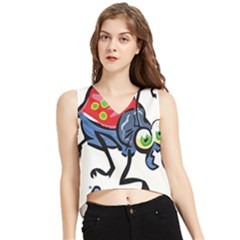 Bug Black Insect Animal V-neck Cropped Tank Top by Sarkoni