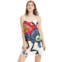 Bug Black Insect Animal Summer Frill Dress by Sarkoni