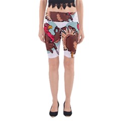 Turkey Chef Cooking Food Cartoon Yoga Cropped Leggings by Sarkoni