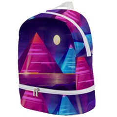 Egyptian Pyramids Night Landscape Cartoon Zip Bottom Backpack by Ndabl3x