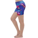 Cartoon Funny Aliens With Ufo Duck Starry Sky Set Lightweight Velour Yoga Shorts View2