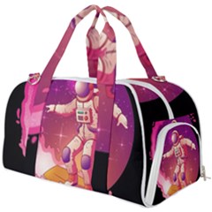 Astronaut Spacesuit Standing Surfboard Surfing Milky Way Stars Burner Gym Duffel Bag by Ndabl3x